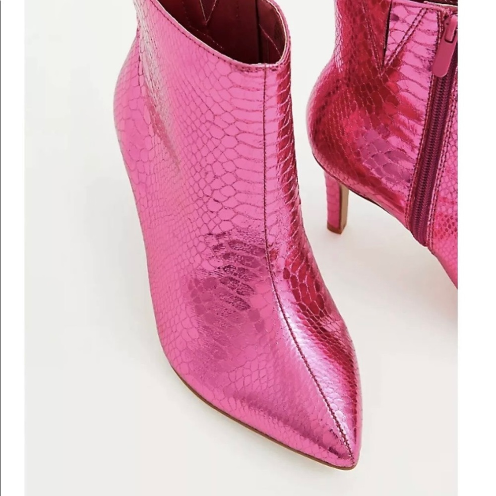 Torrid pink faux snake skin boots size 12